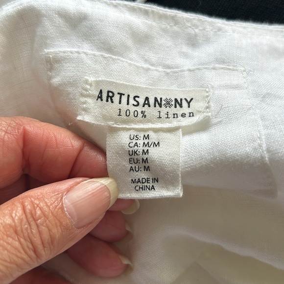 ARTISAN NY Sleeveless Linen Short White Dress size medium - Picture 5 of 5